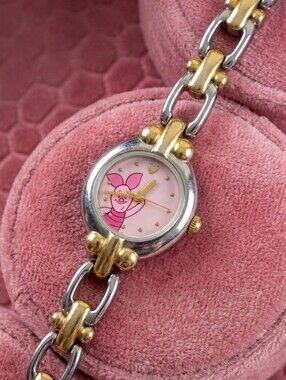 Collectable Disney Piglet Two-Tone Chain Link Watch MU2061 - Vintage